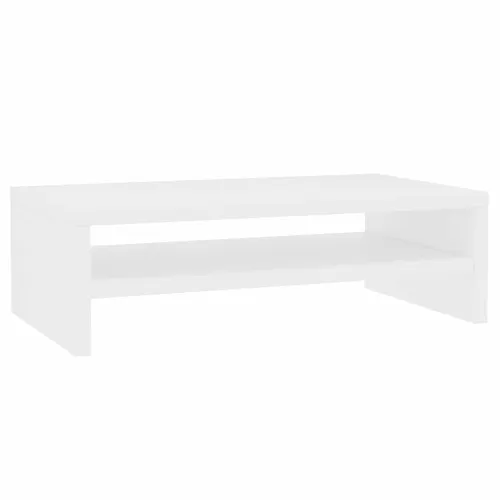 Stalak za monitor bijeli 42 x 24 x 13 cm konstruirano drvo - Bijela Cijena