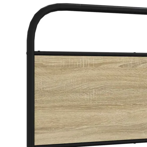 Metalni okvir kreveta bez madraca boja hrasta sonome 200x200 cm - sonoma hrast 200 x 200 cm s uzglavljem i dvostrukim niskim pod Cijena