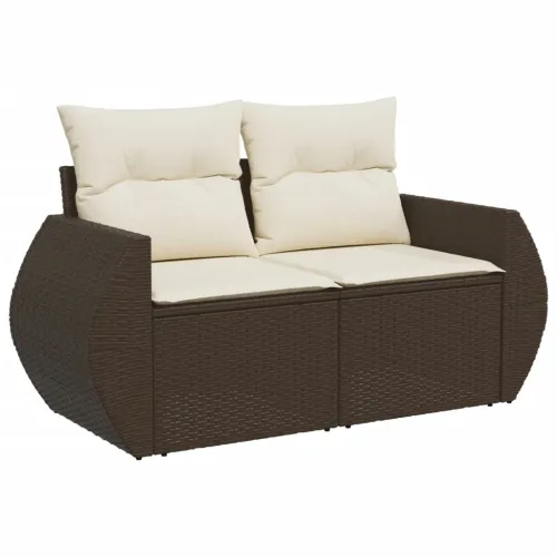 Vrtna garnitura - 10-dijelni set vrtnih sofa od poliratana s jastucima smeđi - Smeđa i krem bez spremišta 1 Smeđa i krem Cijena