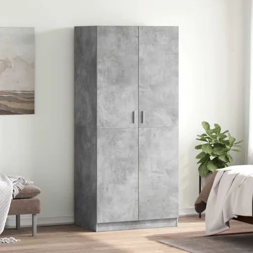 Ormar siva boja betona 80 x 52 x 180 cm od konstruiranog drva - Beton siva Cijena