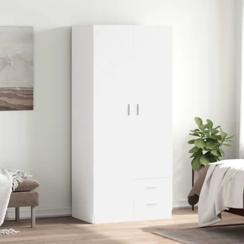  Ormar bijeli 80 x 52 x 180 cm od konstruiranog drva - Bijela 1 1 Bijela Cijena