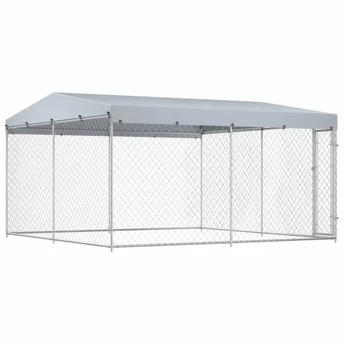 Vanjski kavez za pse s krovom 382x382x225 cm - 382 x 382 x 225 cm Da Cijena