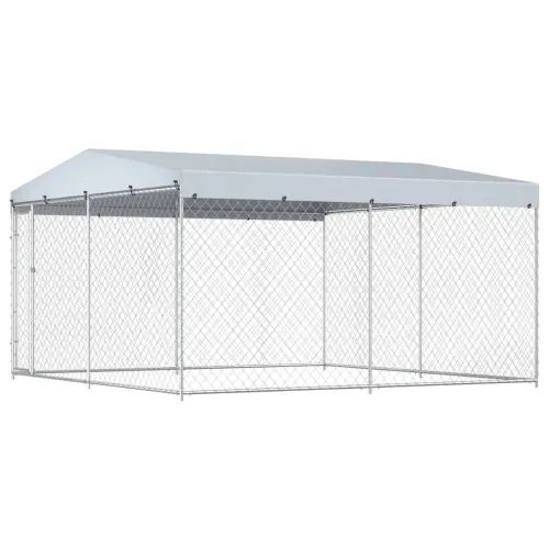 Vanjski kavez za pse s krovom 382x382x225 cm - 382 x 382 x 225 cm 1 Da Cijena