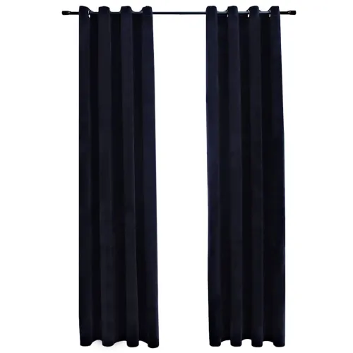 Zavjese za zamračivanje 2 kom baršunaste crne 140 x 175 cm - Crna 140 x 175 cm Cijena