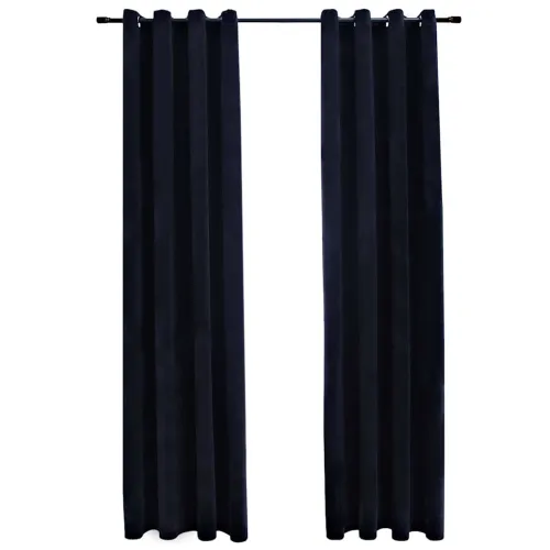 Zavjese za zamračivanje 2 kom baršunaste crne 140 x 225 cm - Crna 140 x 225 cm Cijena