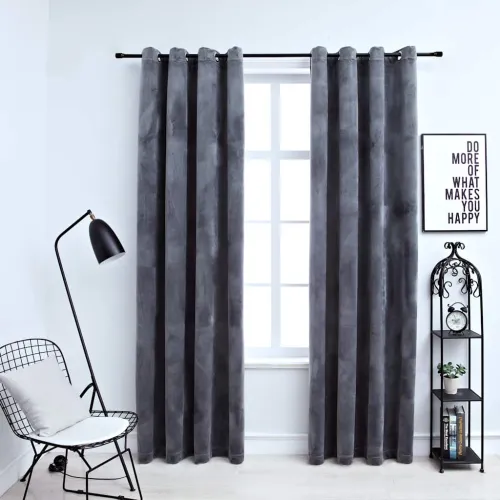 Zavjese za zamračivanje 2 kom baršunaste antracit 140 x 175 cm - Antracit 140 x 175 cm Cijena