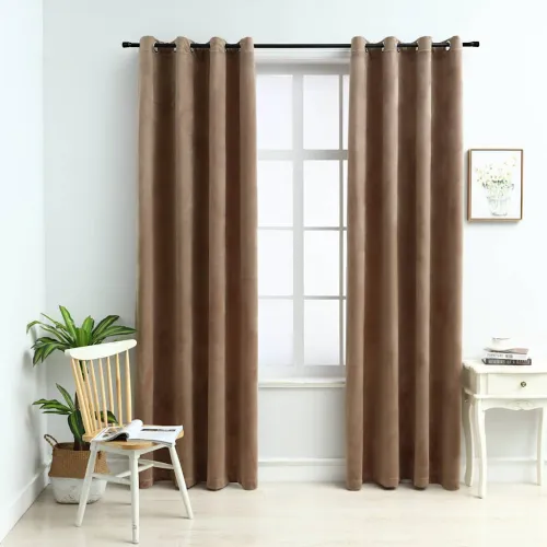 Zavjese za zamračivanje 2 kom baršunaste bež 140 x 175 cm - Bež 140 x 175 cm Cijena