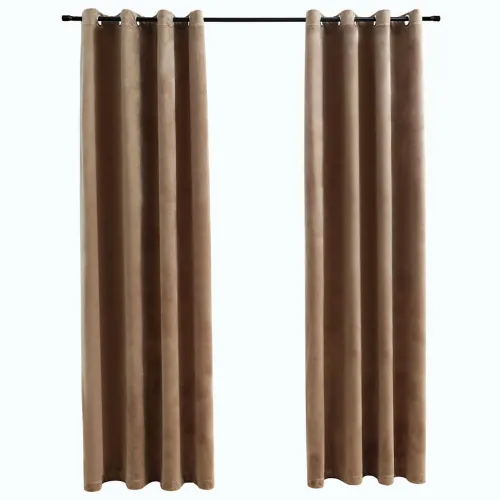 Zavjese za zamračivanje 2 kom baršunaste bež 140 x 225 cm - Bež 140 x 225 cm Cijena