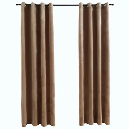 Zavjese za zamračivanje 2 kom baršunaste bež 140 x 245 cm - Bež 140 x 245 cm Cijena