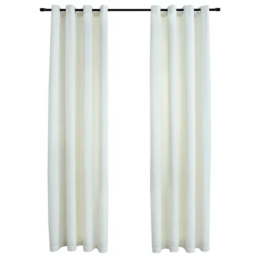 Zavjese za zamračivanje 2 kom baršunaste krem 140 x 245 cm - Krema 140 x 245 cm Cijena