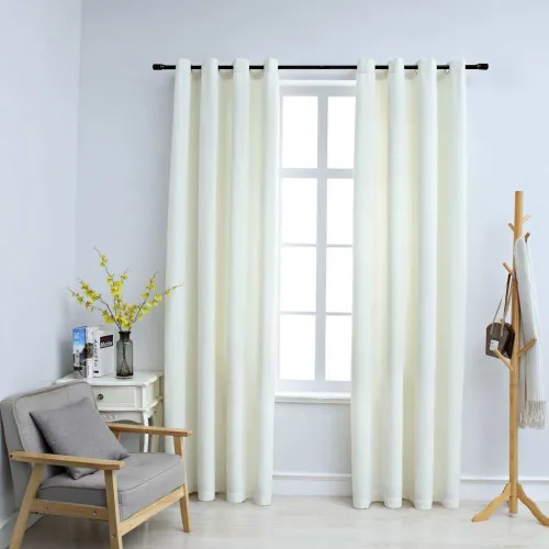 Zavjese za zamračivanje 2 kom baršunaste krem 140 x 245 cm - Krema 140 x 245 cm Cijena