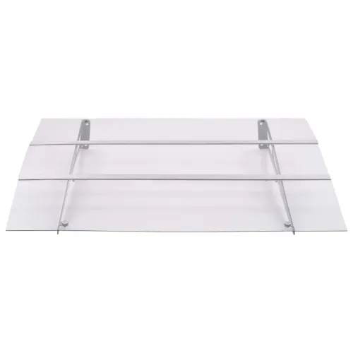 Nadstrešnica za vrata srebrna i prozirna 120x90 cm polikarbonat &nbsp; - 120 x 90 cm 1 Cijena