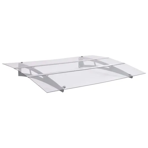 Nadstrešnica za vrata srebrna i prozirna 150 x 90 cm PET - 150 x 90 cm 1 Cijena