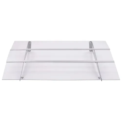 Nadstrešnica za vrata srebrna i prozirna 150 x 90 cm PET - 150 x 90 cm 1 Cijena