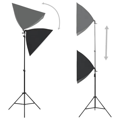 Profesionalna studijska svjetla 2 kom 40 x 60 cm čelična crna - 2 softboxes + 2 tripods + 2 light bulbs + carrying bag 7 Cijena