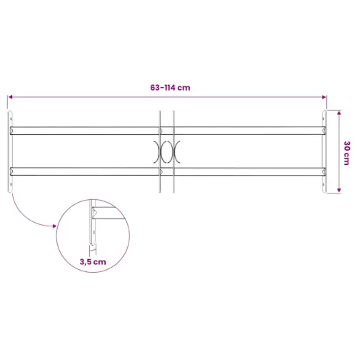 Podesiva sigurnosna rešetka za prozore s 2 prečke 700 - 1050 mm - 63-115 cm 2 prečke 1 Cijena