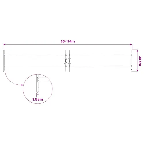 Podesiva sigurnosna rešetka za prozore s 2 prečke 1000 - 1500 mm - 93-176 cm 2 prečke 1 Cijena