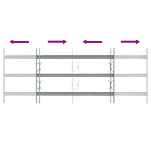 Podesiva sigurnosna rešetka za prozore s 3 prečke 700 - 1050 mm - 63-116 cm 3 prečke 1 Cijena
