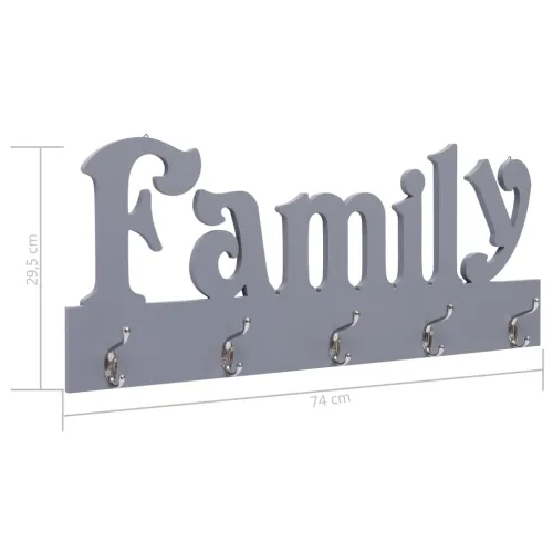 Zidna vješalica za kapute FAMILY siva 74 x 29,5 cm - Siva (family) Cijena