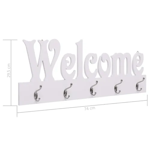 Zidna vješalica za kapute WELCOME bijela 74 x 29,5 cm - bijela (welcome) 1 Bijela (welcome) Cijena