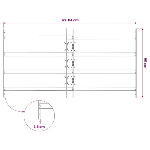 Podesiva sigurnosna rešetka za prozore s 4 prečke 700 - 1050 mm - 63-115 cm 4 prečke 1 Cijena