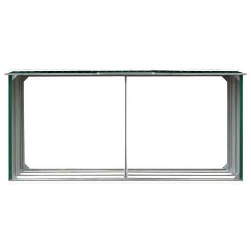 Spremište za drva - Vrtna ostava za drva od pocinčanog čelika 330x92x153 cm zelena - Zelena Cijena