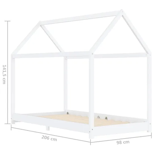 Okvir za dječji krevet od masivne borovine bijeli 90 x 200 cm - Bijela 90 x 200 cm Cijena