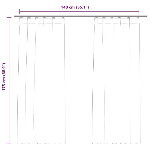Zavjese za zamračivanje 2 kom baršunaste crne 140 x 175 cm - Crna 140 x 175 cm Cijena