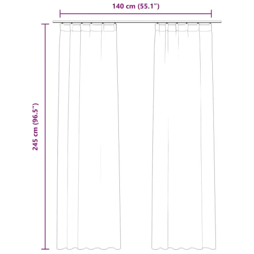 Zavjese za zamračivanje 2 kom baršunaste crne 140 x 245 cm - Crna 140 x 245 cm Cijena