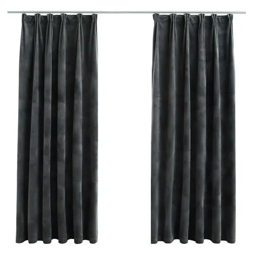 Zavjese za zamračivanje 2 kom baršunaste antracit 140 x 175 cm - Antracit 140 x 175 cm Cijena