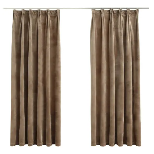 Zavjese za zamračivanje 2 kom baršunaste bež 140 x 175 cm - Bež 140 x 175 cm Cijena