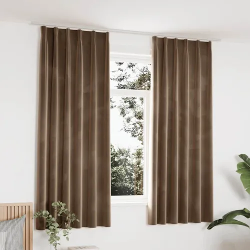 Zavjese za zamračivanje 2 kom baršunaste bež 140 x 175 cm - Bež 140 x 175 cm Cijena