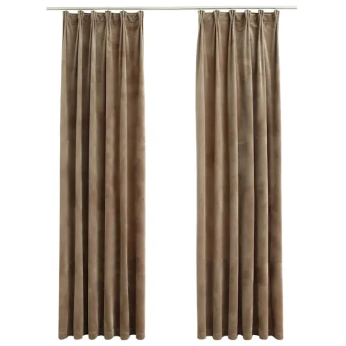 Zavjese za zamračivanje 2 kom baršunaste bež 140 x 245 cm - Bež 140 x 245 cm Cijena