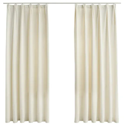 Zavjese za zamračivanje 2 kom baršunaste krem 140 x 175 cm - Krema 140 x 175 cm Cijena