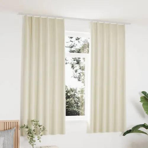 Zavjese za zamračivanje 2 kom baršunaste krem 140 x 175 cm - Krema 140 x 175 cm Cijena