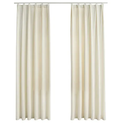 Zavjese za zamračivanje 2 kom baršunaste krem 140 x 225 cm - Krema 140 x 225 cm Cijena