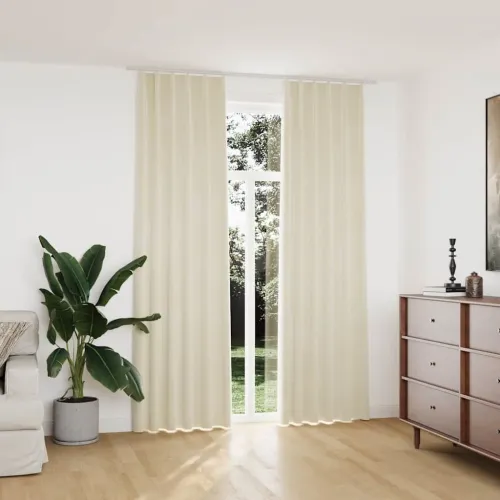 Zavjese za zamračivanje 2 kom baršunaste krem 140 x 245 cm - Krema 140 x 245 cm Cijena