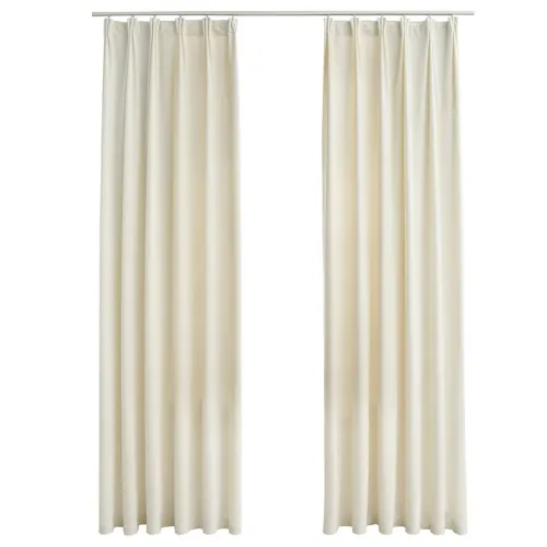 Zavjese za zamračivanje 2 kom baršunaste krem 140 x 245 cm - Krema 140 x 245 cm Cijena