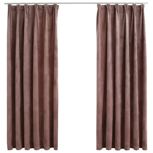 Zavjese za zamračivanje 2 kom baršunaste ružičaste 140 x 175 cm - Antikna ružičasta 140 x 175 cm Cijena