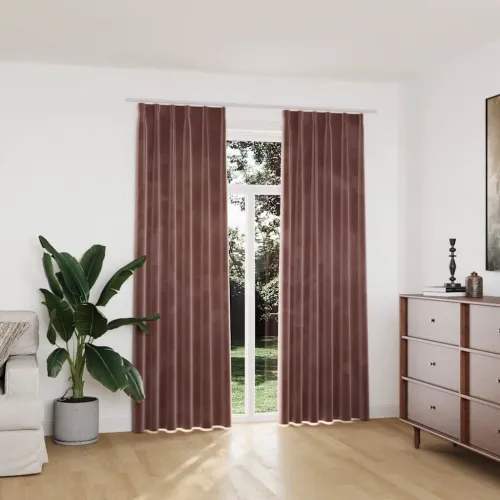 Zavjese za zamračivanje 2 kom baršunaste ružičaste 140 x 225 cm - Antikna ružičasta 140 x 225 cm Cijena