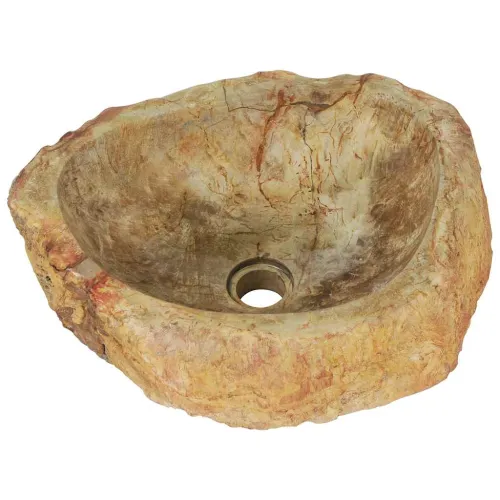 Lavabo - Umivaonik od fosilnog kamena 45 x 35 x 15 cm krem Cijena