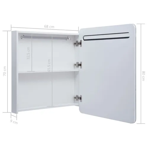 LED kupaonski ormarić s ogledalom 68 x 9 x 80 cm Cijena