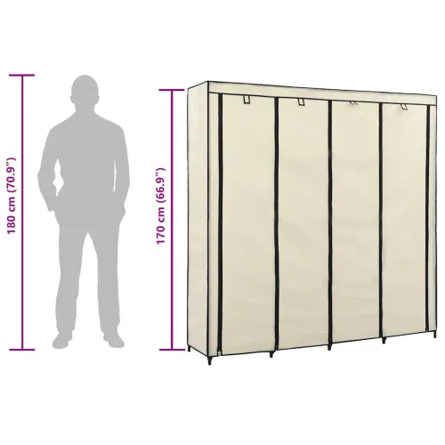 Ormar s 4 odjeljka krem 175 x 45 x 170 cm - Krema 1 1 Cijena