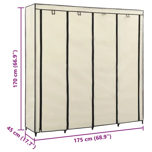 Ormar s 4 odjeljka krem 175 x 45 x 170 cm - Krema 1 1 Cijena