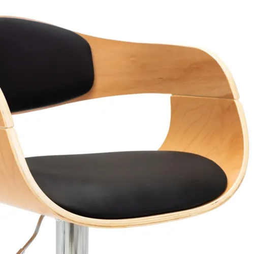 Barska stolica od savijenog drva i umjetne kože crna - Black and light brown 1 Cijena