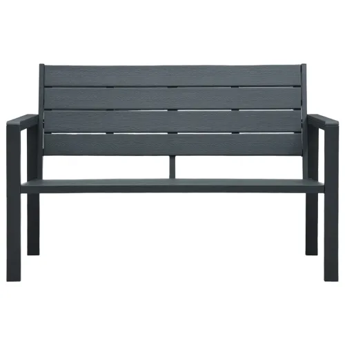 Vrtna klupa 120 cm HDPE siva s izgledom drva - Siva Cijena