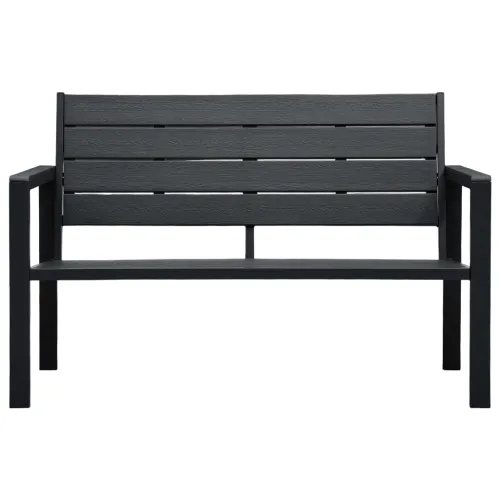 Vrtna klupa 120 cm HDPE crna s izgledom drva - Crna Cijena