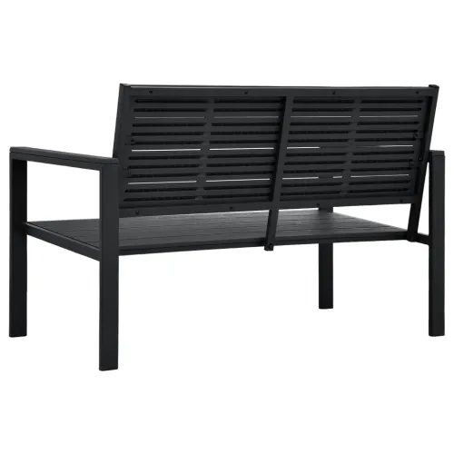 Vrtna klupa 120 cm HDPE crna s izgledom drva - Crna Cijena