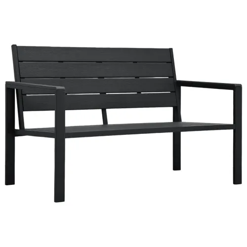 Vrtna klupa 120 cm HDPE crna s izgledom drva - Crna Cijena