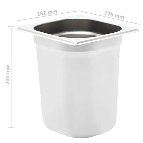 Posude Gastronorm 8 kom GN 1/6 200 mm od nehrđajućeg čelika - 176 x 162 x 200 mm Cijena